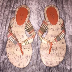 ❤️Ann Taylor LOFT plaid slip on sandal slides 5